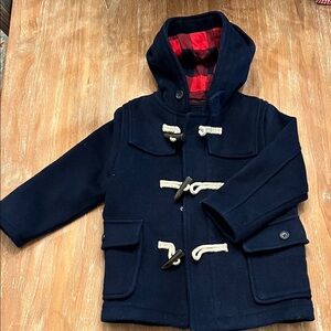 GAP Dark Blue Kids Pea Coat with Red Lining - toddler size 4